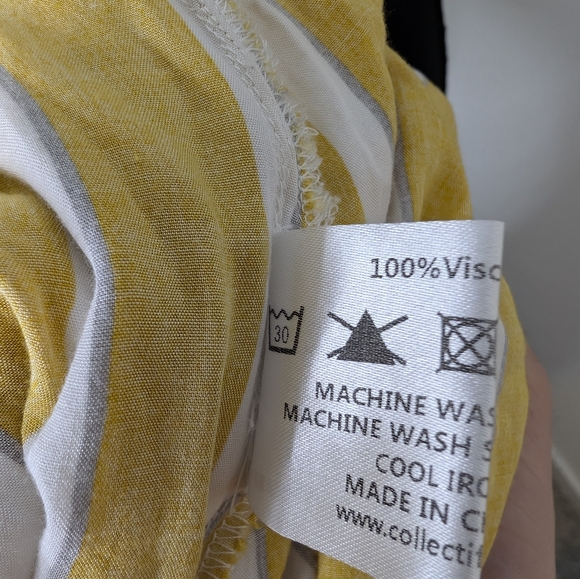 💘 Modcloth x Collectif London Jumpsuit Sz XL Yellow Set Sail Wide Leg Striped - Picture 6 of 6